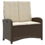 Sillón reclinable de jardín con cojines ratán sintético marrón de , Bancos de jardín - Ref: Foro24-368217, Precio: 165,55 €, ...
