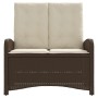 Sillón reclinable de jardín con cojines ratán sintético marrón de , Bancos de jardín - Ref: Foro24-368217, Precio: 165,55 €, ...
