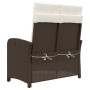 Sillón reclinable de jardín con cojines ratán sintético marrón de , Bancos de jardín - Ref: Foro24-368217, Precio: 165,55 €, ...