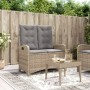 Sillón reclinable de jardín con cojines ratán sintético beige de , Bancos de jardín - Ref: Foro24-368220, Precio: 162,88 €, D...