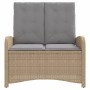 Sillón reclinable de jardín con cojines ratán sintético beige de , Bancos de jardín - Ref: Foro24-368220, Precio: 162,88 €, D...