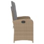 Sillón reclinable de jardín con cojines ratán sintético beige de , Bancos de jardín - Ref: Foro24-368220, Precio: 162,88 €, D...