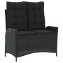 Sillón reclinable de jardín con cojines ratán sintético negro de , Bancos de jardín - Ref: Foro24-368236, Precio: 155,45 €, D...