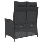 Sillón reclinable de jardín con cojines ratán sintético negro de , Bancos de jardín - Ref: Foro24-368236, Precio: 155,45 €, D...