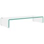Soporte para TV/Elevador monitor cristal claro 80x30x13 cm de , Muebles TV - Ref: Foro24-244129, Precio: 100,62 €, Descuento: %