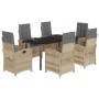 Set comedor de jardín 7 pzas con cojines ratán sintético beige de , Conjuntos de jardín - Ref: Foro24-3212405, Precio: 962,40...