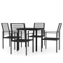Juego de comedor de jardín 5 piezas negro de , Conjuntos de jardín - Ref: Foro24-3099198, Precio: 261,15 €, Descuento: %