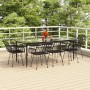 Juego de comedor de jardín 9 piezas ratán sintético negro de , Conjuntos de jardín - Ref: Foro24-3157858, Precio: 760,11 €, D...