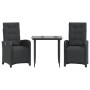 Mesita y sillas con cojines 3 piezas ratán sintético negro de , Conjuntos de jardín - Ref: Foro24-3212528, Precio: 337,55 €, ...