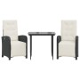Mesita y sillas con cojines 3 piezas ratán sintético negro de , Conjuntos de jardín - Ref: Foro24-3212514, Precio: 397,78 €, ...