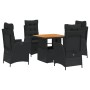 Set de muebles jardín 5 pzas con cojines ratán sintético negro de , Conjuntos de jardín - Ref: Foro24-3277446, Precio: 585,49...