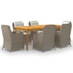 Juego de comedor para jardín 7 piezas marrón de vidaXL, Conjuntos de jardín - Ref: Foro24-3067912, Precio: 967,55 €, Descuent...
