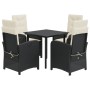 Set de muebles jardín 5 pzas con cojines ratán sintético negro de , Conjuntos de jardín - Ref: Foro24-3212301, Precio: 511,45...