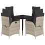 Set comedor de jardín 5 pzas cojines ratán sintético gris claro de , Conjuntos de jardín - Ref: Foro24-3213275, Precio: 532,8...