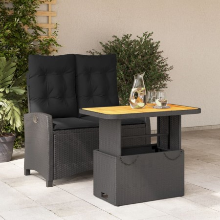 Set comedor de jardín 2 pzas con cojines ratán sintético negro de , Conjuntos de jardín - Ref: Foro24-3277394, Precio: 276,74...