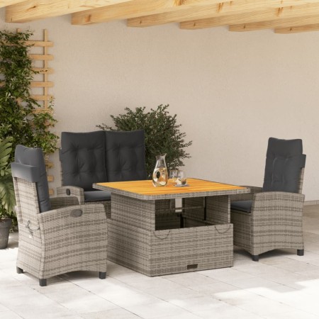 Juego de comedor de jardín 4 piezas con cojines ratán PE gris de , Conjuntos de jardín - Ref: Foro24-3277404, Precio: 541,87 ...