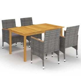 Juego de comedor de jardín de 5 piezas gris de vidaXL, Conjuntos de jardín - Ref: Foro24-3067770, Precio: 418,94 €, Descuento: %