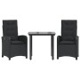Set comedor de jardín 3 pzas con cojines ratán sintético negro de , Conjuntos de jardín - Ref: Foro24-3212320, Precio: 292,52...