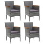 Juego de comedor de jardín de 5 piezas gris de vidaXL, Conjuntos de jardín - Ref: Foro24-3067770, Precio: 409,56 €, Descuento: %