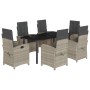 Set comedor jardín 7 pzas y cojines ratán sintético gris claro de , Conjuntos de jardín - Ref: Foro24-3212426, Precio: 899,38...