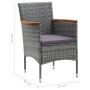 Juego de comedor de jardín de 5 piezas gris de vidaXL, Conjuntos de jardín - Ref: Foro24-3067770, Precio: 409,56 €, Descuento: %