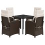 Set comedor de jardín 5 piezas y cojines ratán sintético marrón de , Conjuntos de jardín - Ref: Foro24-3212341, Precio: 582,8...