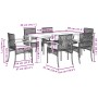 Set comedor jardín 7 pzas y cojines ratán sintético gris de , Conjuntos de jardín - Ref: Foro24-3213621, Precio: 455,13 €, De...