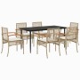 Set comedor de jardín 7 pzas con cojines ratán sintético beige de , Conjuntos de jardín - Ref: Foro24-3213628, Precio: 552,92...