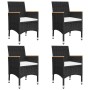 Juego de comedor de jardín de 5 piezas negro de vidaXL, Conjuntos de jardín - Ref: Foro24-3067677, Precio: 310,45 €, Descuent...