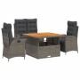 Juego de comedor de jardín 4 piezas con cojines ratán PE gris de , Conjuntos de jardín - Ref: Foro24-3277465, Precio: 550,96 ...