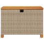 Caja de almacenaje jardín madera acacia ratán beige 80x40x48 cm de , Cajas de almacenaje para exteriores - Ref: Foro24-366284...