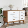 Mesita de noche OLDEN madera maciza de pino blanco y marrón de , Cajoneras - Ref: Foro24-358593, Precio: 188,30 €, Descuento: %