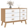 Mesita de noche OLDEN madera maciza de pino blanco y marrón de , Cajoneras - Ref: Foro24-358593, Precio: 188,30 €, Descuento: %