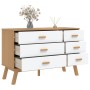 Mesita de noche OLDEN madera maciza de pino blanco y marrón de , Cajoneras - Ref: Foro24-358593, Precio: 188,30 €, Descuento: %