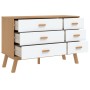 Mesita de noche OLDEN madera maciza de pino blanco y marrón de , Cajoneras - Ref: Foro24-358593, Precio: 188,30 €, Descuento: %