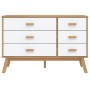 Mesita de noche OLDEN madera maciza de pino blanco y marrón de , Cajoneras - Ref: Foro24-358593, Precio: 188,30 €, Descuento: %