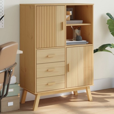Aparador OLDEN madera maciza de pino marrón 85x43x125 cm de , Aparadores - Ref: Foro24-358615, Precio: 295,37 €, Descuento: %