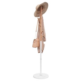 Perchero de hierro con recubrimiento en polvo blanco 172 cm de , Percheros para sombreros y abrigos - Ref: Foro24-377088, Pre...