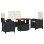 Juego comedor jardín 4 piezas con cojines ratán sintético negro de , Conjuntos de jardín - Ref: Foro24-3277323, Precio: 428,1...