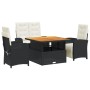Juego comedor jardín 4 piezas con cojines ratán sintético negro de , Conjuntos de jardín - Ref: Foro24-3277321, Precio: 585,7...