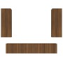 Set de muebles para TV 4 pzas madera contrachapada marrón roble de , Muebles TV - Ref: Foro24-3114205, Precio: 172,95 €, Desc...