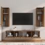 Set de muebles para TV 4 pzas madera contrachapada marrón roble de , Muebles TV - Ref: Foro24-3114205, Precio: 172,95 €, Desc...