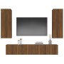 Set de muebles para TV 4 pzas madera contrachapada marrón roble de , Muebles TV - Ref: Foro24-3114205, Precio: 172,95 €, Desc...