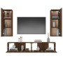 Set de muebles para TV 4 pzas madera contrachapada marrón roble de , Muebles TV - Ref: Foro24-3114205, Precio: 172,95 €, Desc...