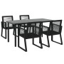 Juego de comedor de jardín 5 piezas ratán PVC negro de , Conjuntos de jardín - Ref: Foro24-3156544, Precio: 418,43 €, Descuen...