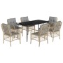 Set comedor de jardín 7 pzas con cojines ratán sintético beige de , Conjuntos de jardín - Ref: Foro24-3212156, Precio: 741,94...