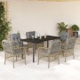 Set comedor de jardín 7 pzas con cojines ratán sintético beige de , Conjuntos de jardín - Ref: Foro24-3212163, Precio: 758,75...