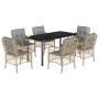Set comedor de jardín 7 pzas con cojines ratán sintético beige de , Conjuntos de jardín - Ref: Foro24-3212163, Precio: 758,75...
