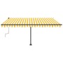 Toldo manual retráctil con LED amarillo y blanco 450x300 cm de , Toldos - Ref: Foro24-3069763, Precio: 539,68 €, Descuento: %