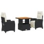 Set comedor de jardín 3 pzas con cojines ratán sintético negro de , Conjuntos de jardín - Ref: Foro24-3277375, Precio: 327,32...